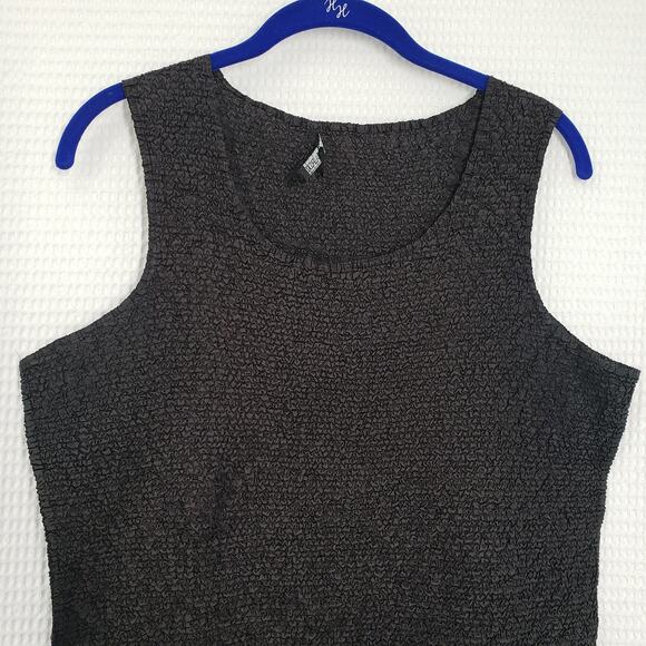 Tania Nardi Top Tank Womens Medium Black Crinkle Sleeveless Artsy Textured Goth - Picture 4 of 13
